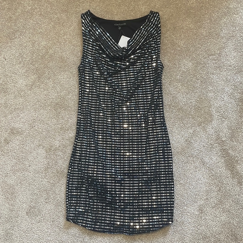 Brand new sequins black dress